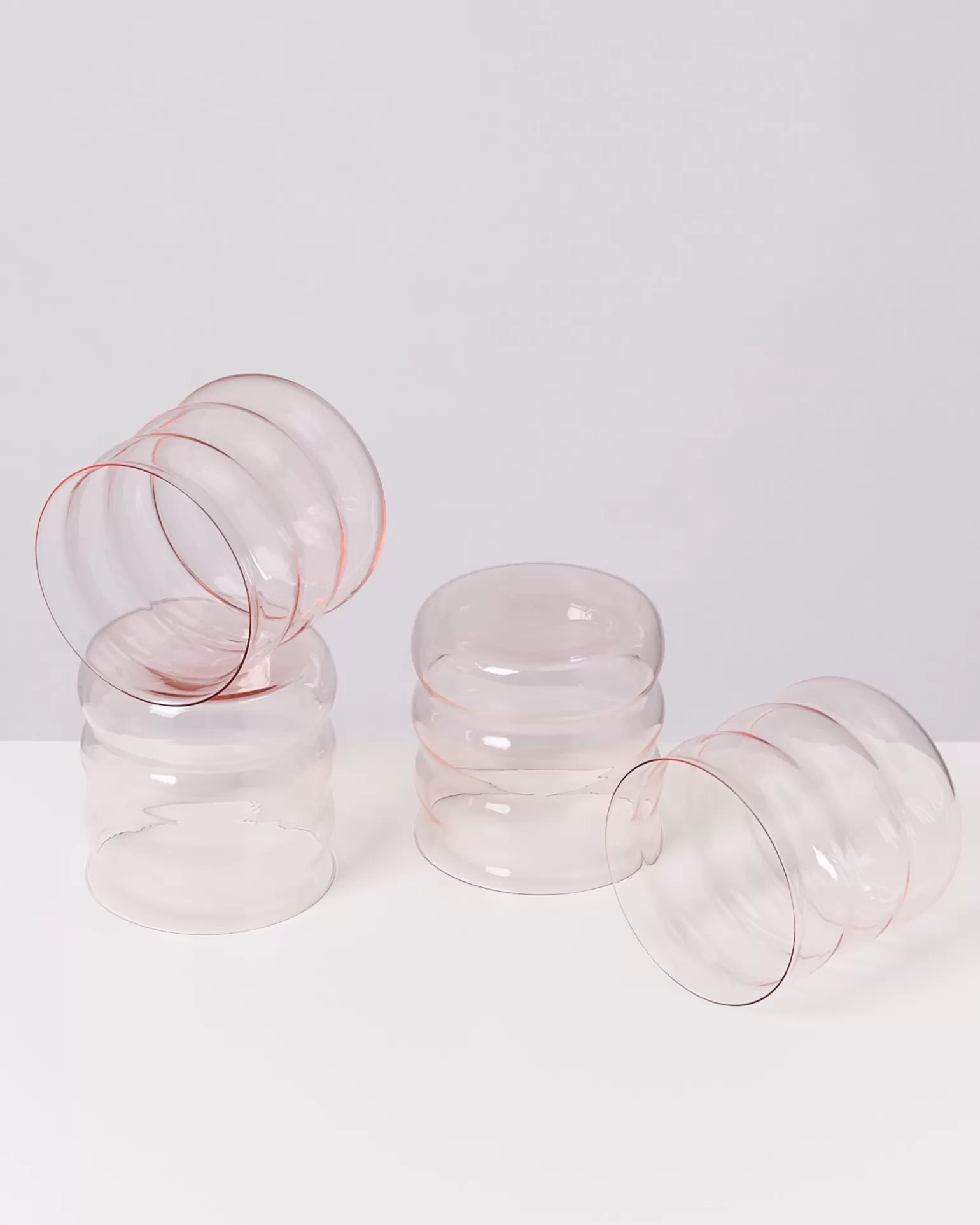 Velas decorativas de burbujas en cristal rosa opalino - Juego de 4 piezas Motel à Miio