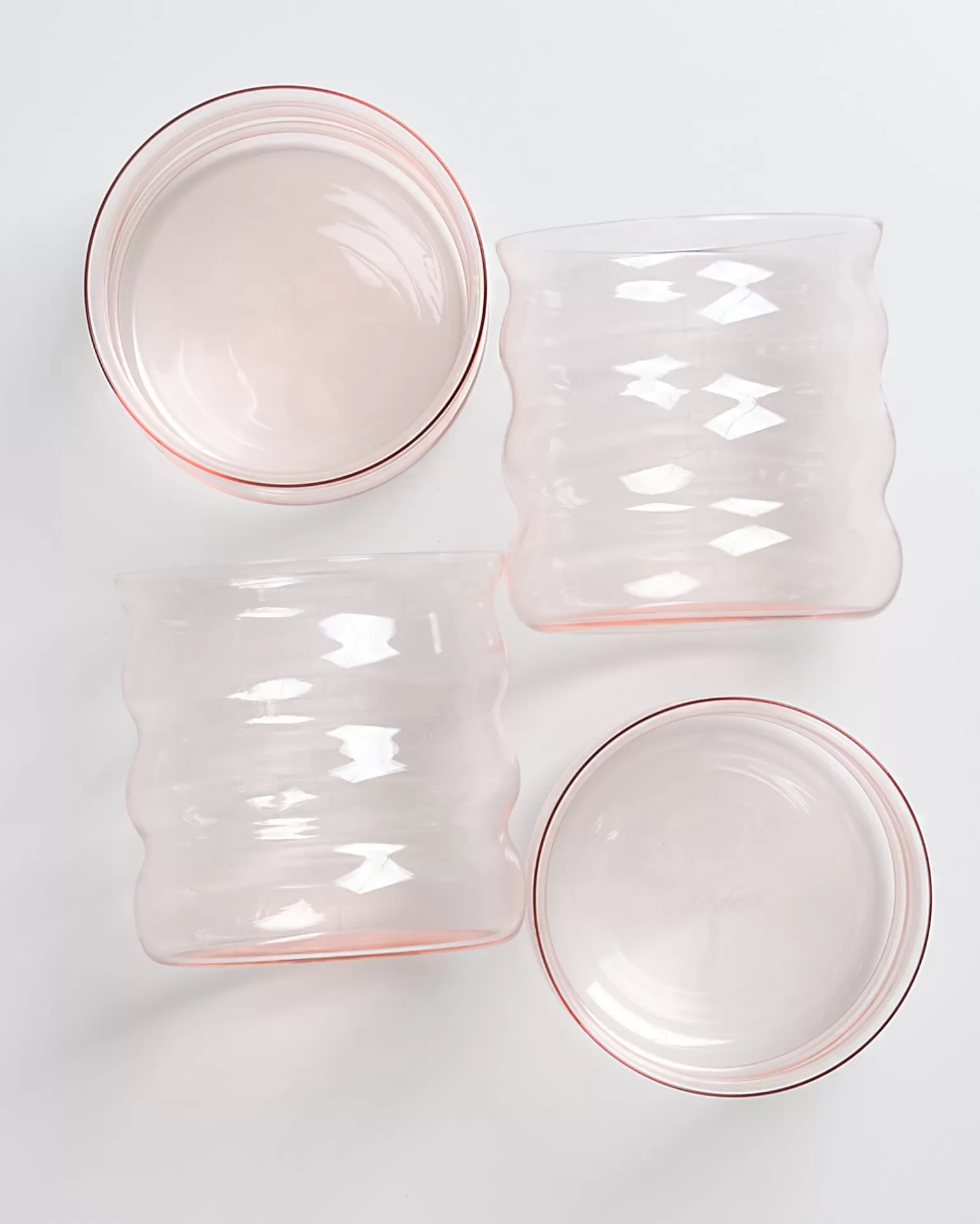 Velas decorativas de burbujas en cristal rosa opalino - Juego de 4 piezas Motel à Miio