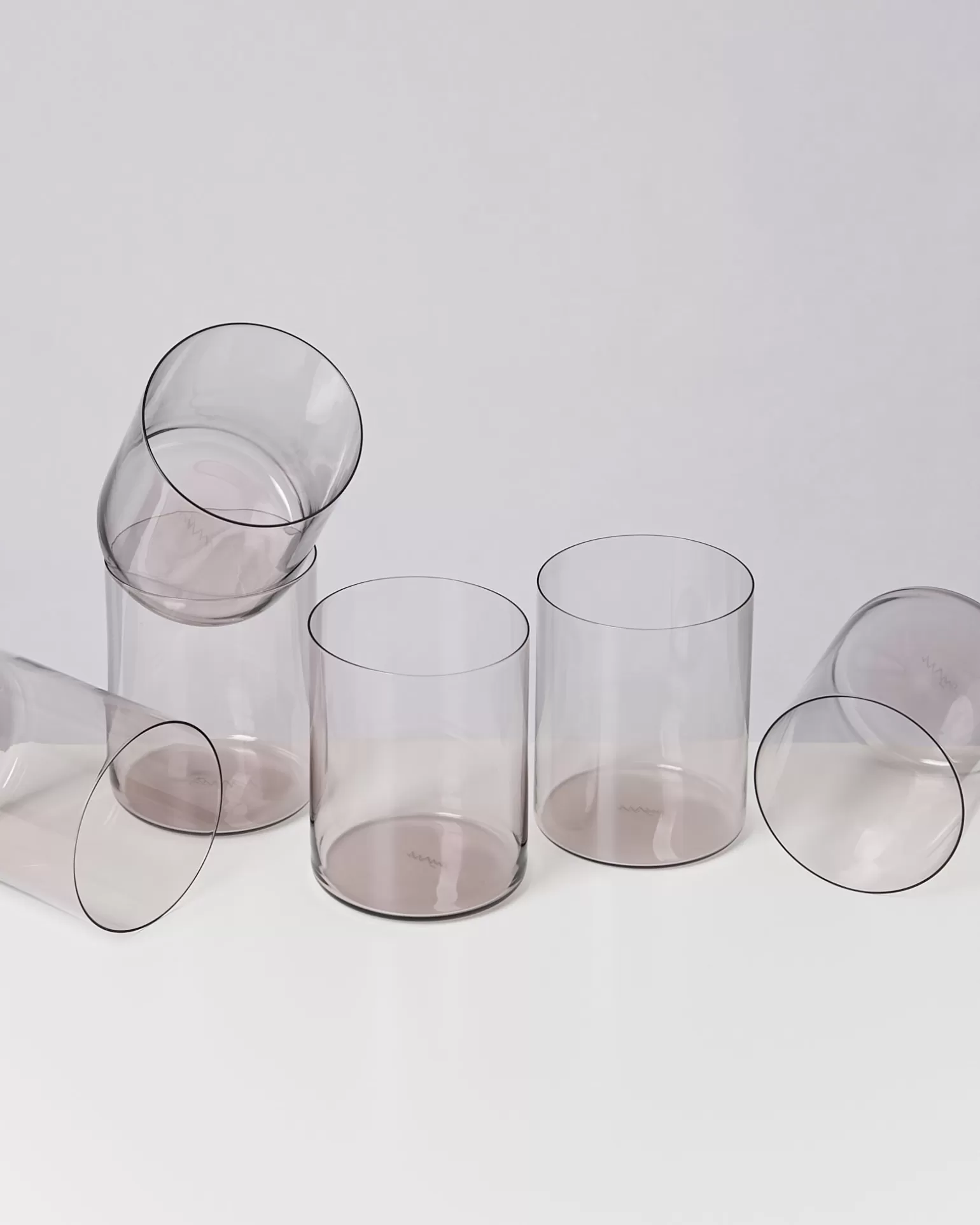 Miio Joia - Juego Elegante de 6 Vasos de Cristal en Amatista para Decoración - Colección Motel Store