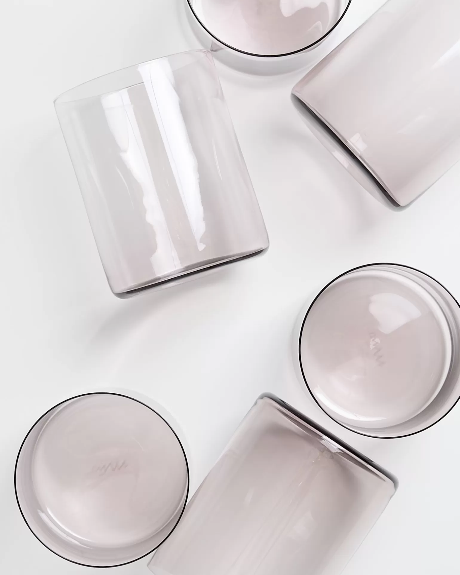 Miio Joia - Juego Elegante de 6 Vasos de Cristal en Amatista para Decoración - Colección Motel Store