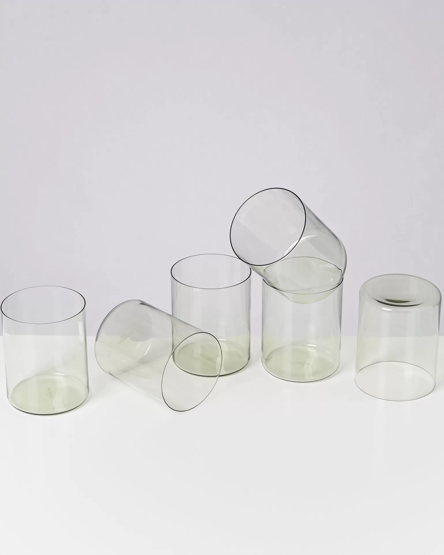 Juego de 6 Copas Elegantes Miio Joia - Vidrio Esmeralda Grande, Set Premium para Hogar