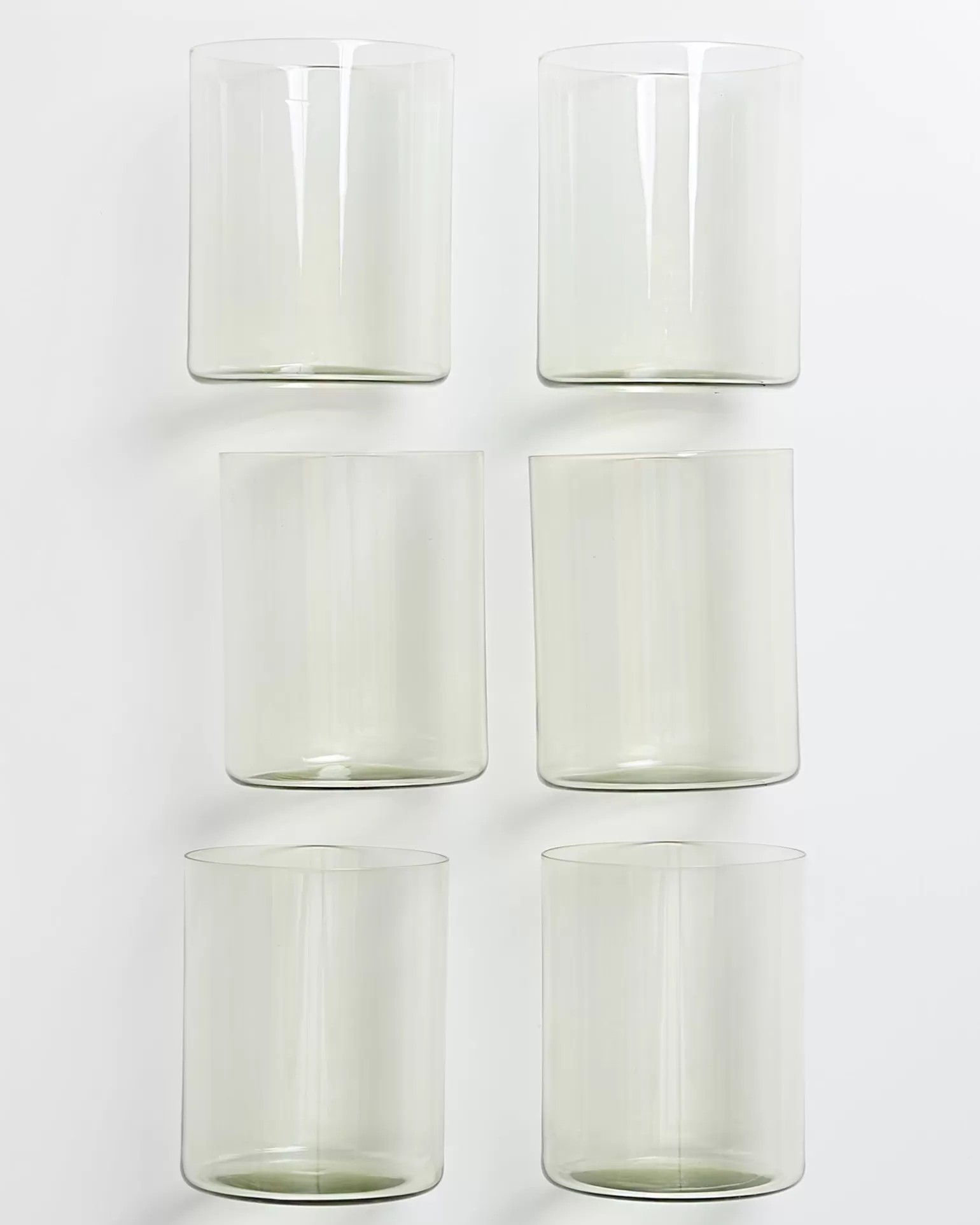 Juego de 6 Copas Elegantes Miio Joia - Vidrio Esmeralda Grande, Set Premium para Hogar