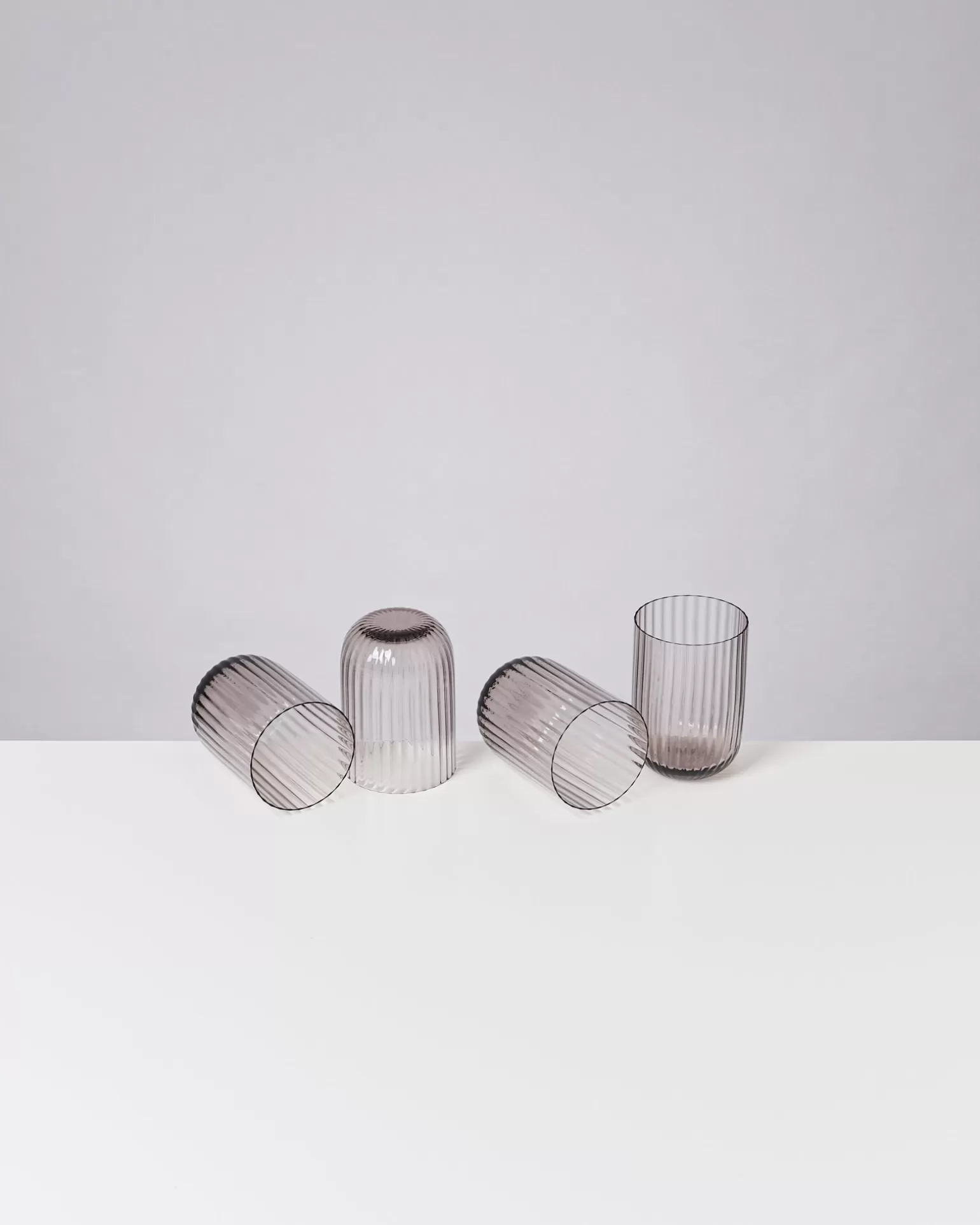 Oferta Especial: Juego Elegante Miio Joia - 4 Vasos Texturizados en Vidrio con Brillo Amatista