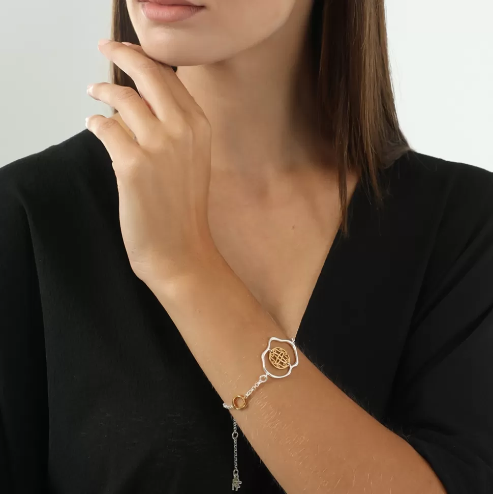 Pulsera Folli Follie Kallos Plata - Diseño Bohemio con Eslabones Artesanales y Detalles Moneda para Mujer