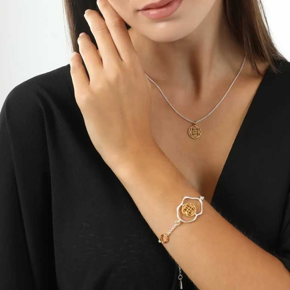 Pulsera Folli Follie Kallos Plata - Diseño Bohemio con Eslabones Artesanales y Detalles Moneda para Mujer
