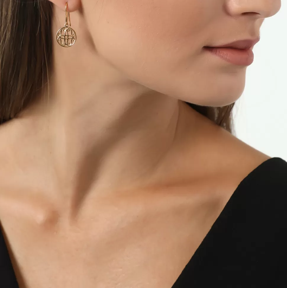 Pendientes Colgantes Folli Follie Kallos - Monedas Doradas con Diseño Boho para Estilismos Diurnos 

（：，