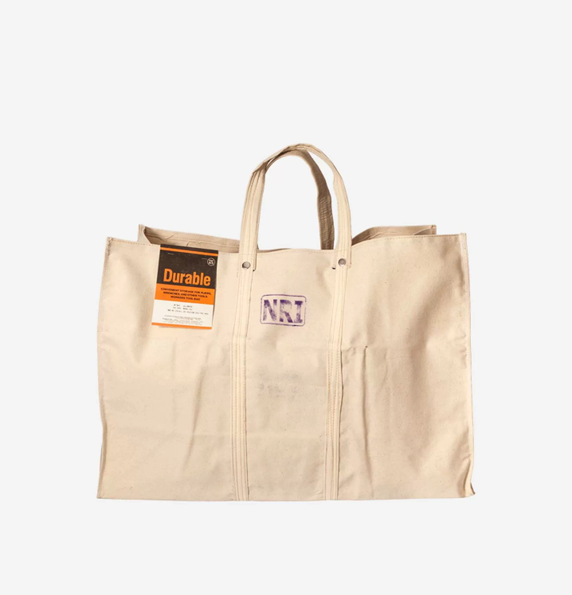Bolso de Trabajo PUEBCO - Tela Resistente en Blanco Clásico, Tamaño Grande con Diseño Minimalista Maison