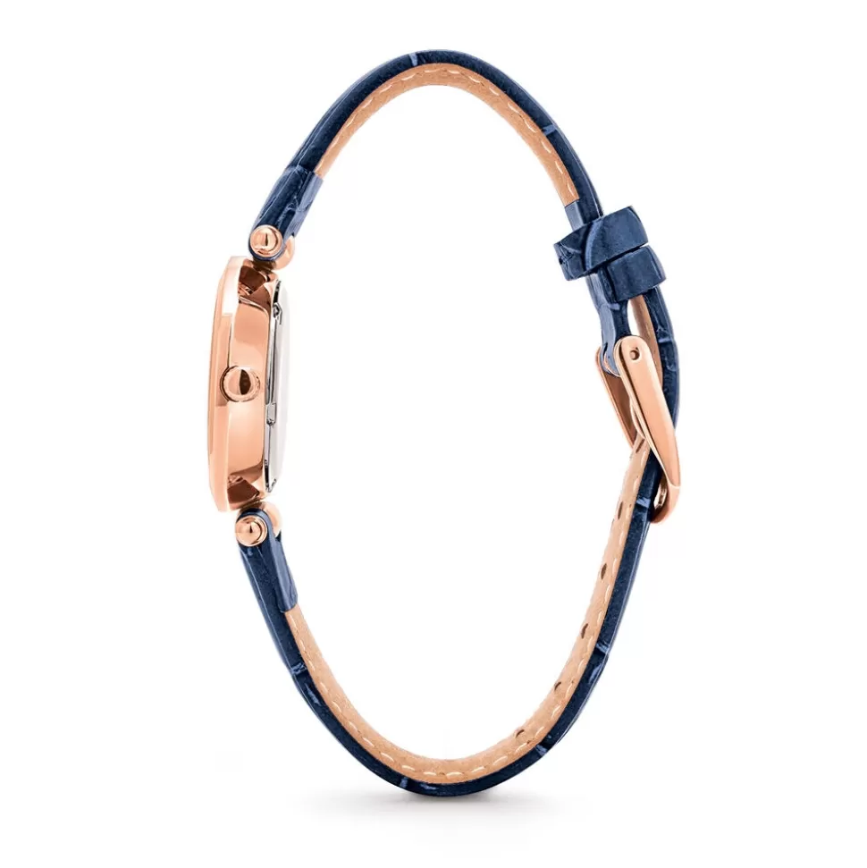 Reloj Folli Follie Lady Club para Mujer - Caja Compacta con Correa de Cuero Azul, Diseño Elegante en Tono Marino