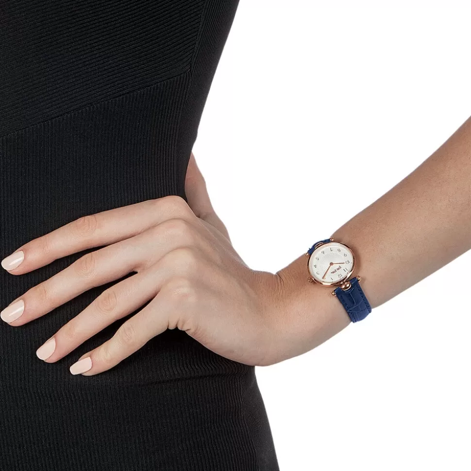 Reloj Folli Follie Lady Club para Mujer - Caja Compacta con Correa de Cuero Azul, Diseño Elegante en Tono Marino