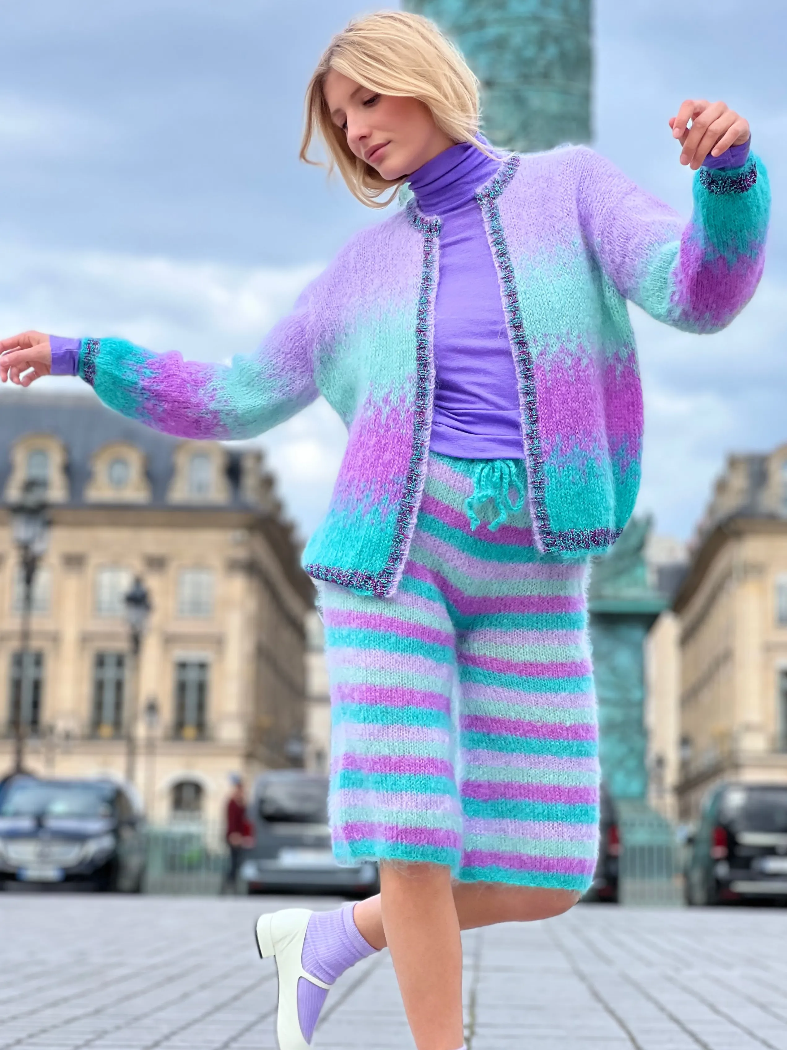 Rose Carmine LITTLE JACKET TIE&DYE SIRENE- Jackets