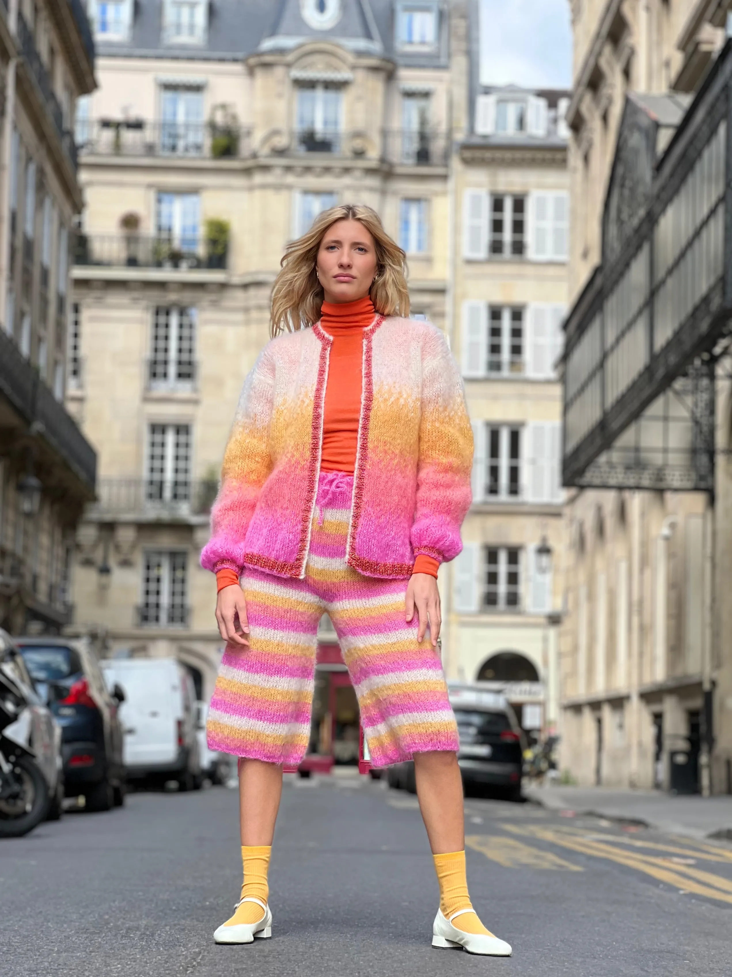 Rose Carmine LITTLE JACKET TIE&DYE SUNSHINE- Jackets