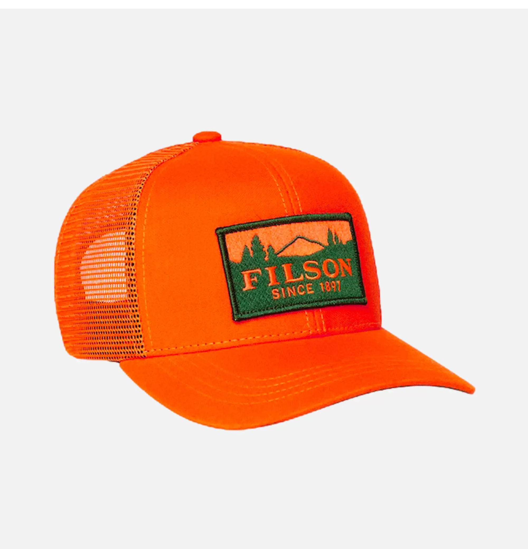 Gorra transpirable FILSON para actividades al aire libre en naranja intenso - Diseño duradero para leñadores y aventureros