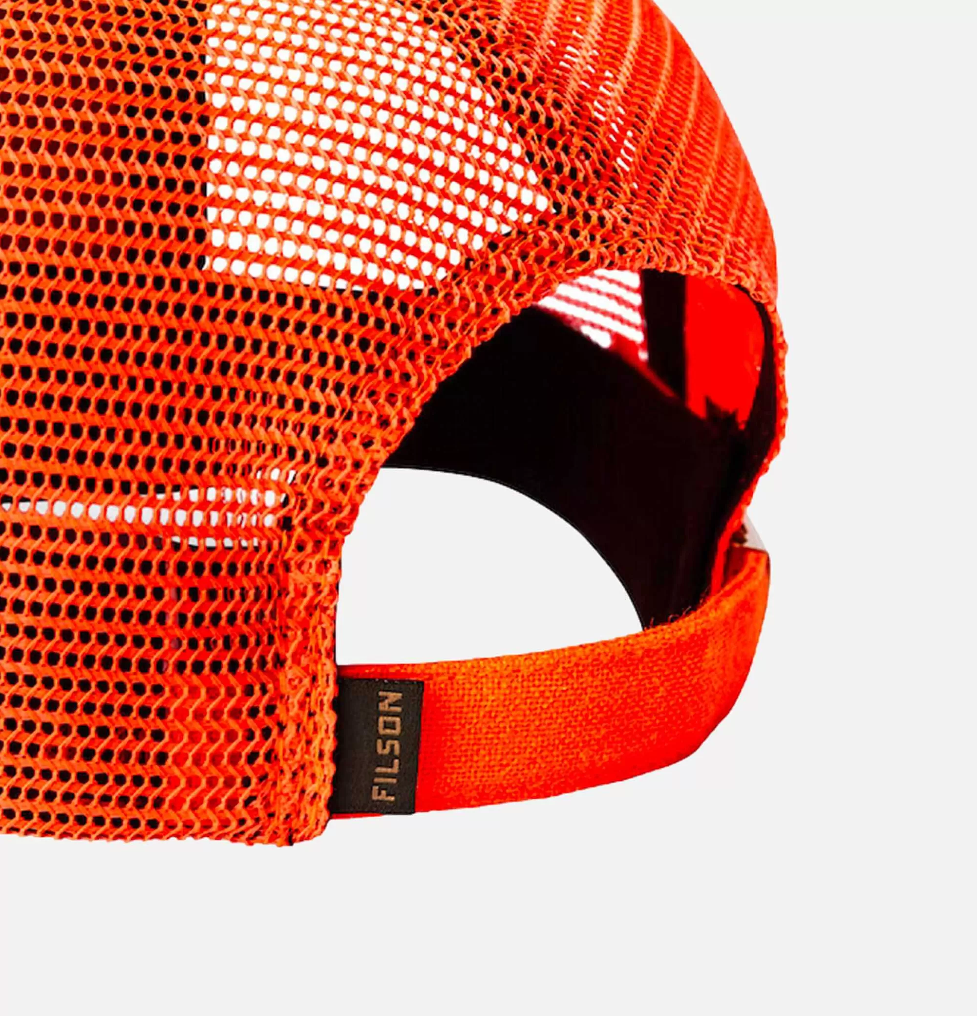 Gorra transpirable FILSON para actividades al aire libre en naranja intenso - Diseño duradero para leñadores y aventureros