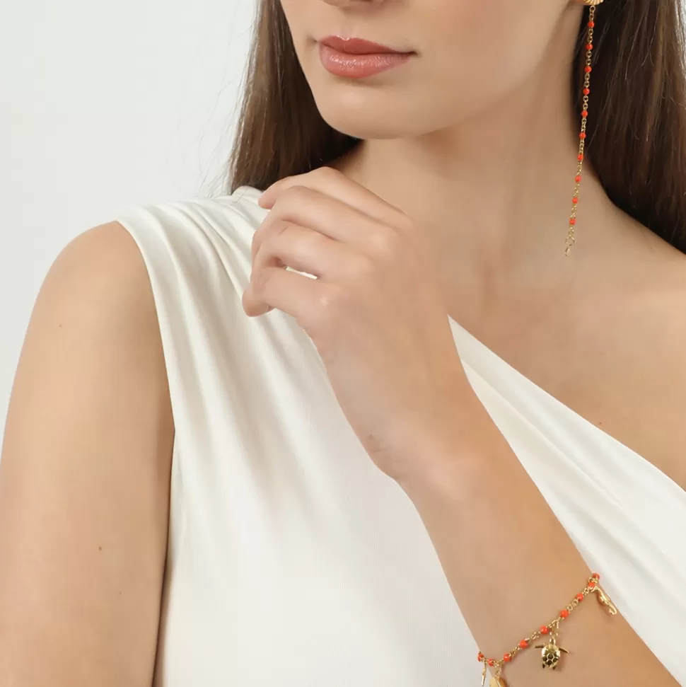 Pulsera Mare Bello para Mujer - Cadena en Baño de Oro con Esmaltes Vibrantes y Detalles Encantadores | Diseño Exclusivo Folli Follie