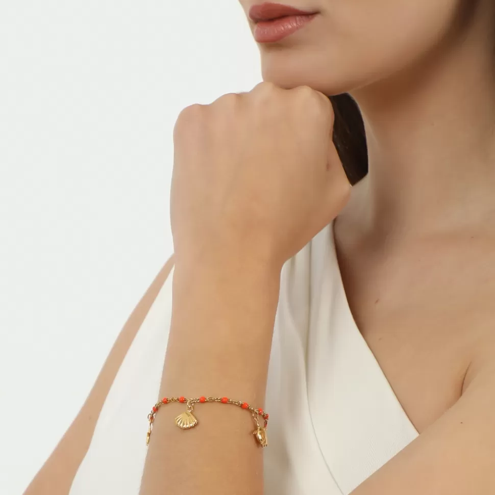 Pulsera Mare Bello para Mujer - Cadena en Baño de Oro con Esmaltes Vibrantes y Detalles Encantadores | Diseño Exclusivo Folli Follie