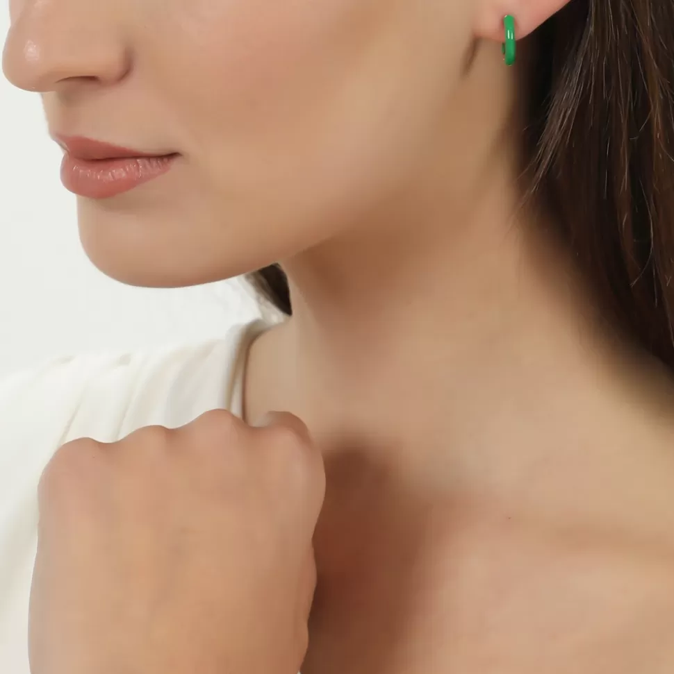 Aros Folli Follie Mare Bello en Oro Brillante con Esmalte y Forma de Estrella de Mar - Diseño Elegante para Mujer