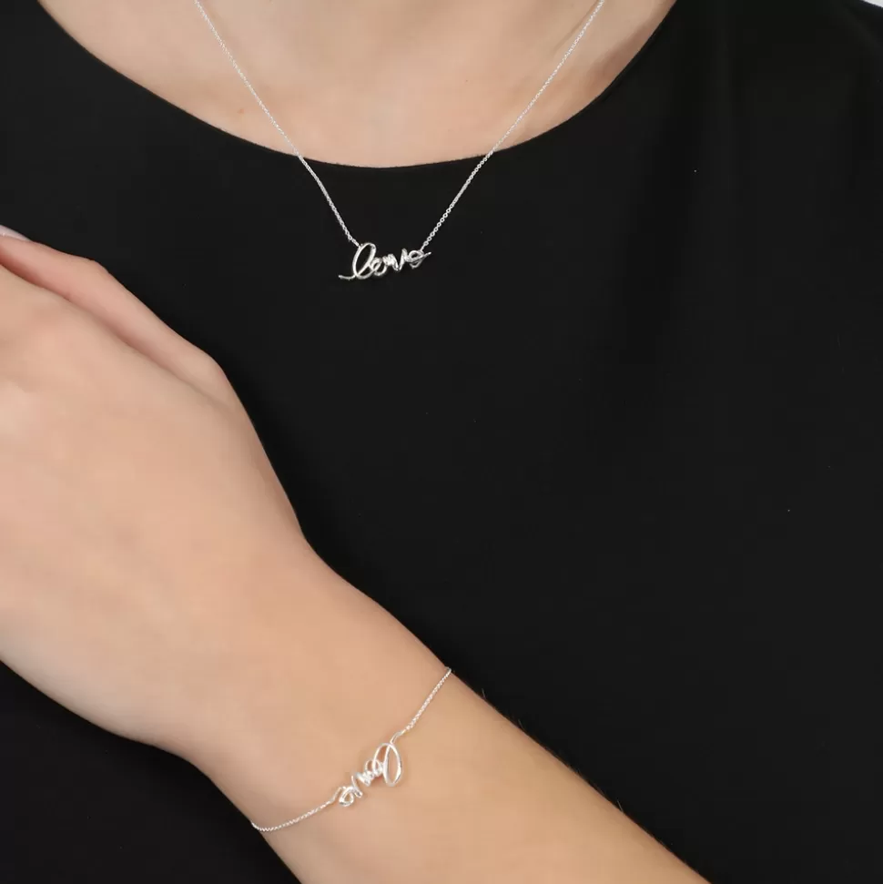 Folli Follie - Collar Plata Corazón Fundido | Diseño Corto con Detalle Romántico de Amor, Elegancia Atemporal para Ellas