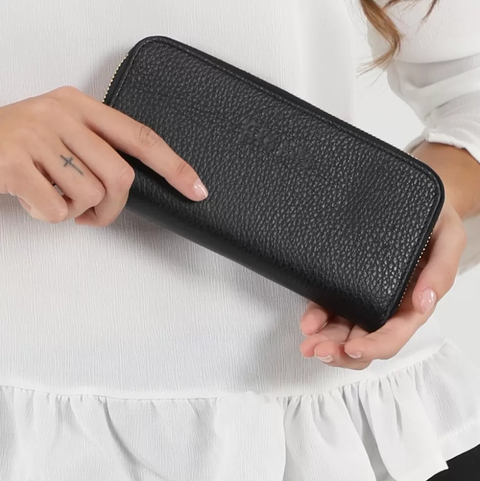 Folli Follie Billetera Mujer - Colección Mini Discoveries en Cuero con Cremallera, Diseño Espacioso y Elegante
