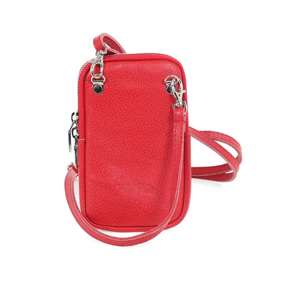 Funda Folli Follie Mujer - Estuche Compacto en Cuero Rojo Vino, Colección Mini Descubrimientos - Diseño Premium para Smartphones