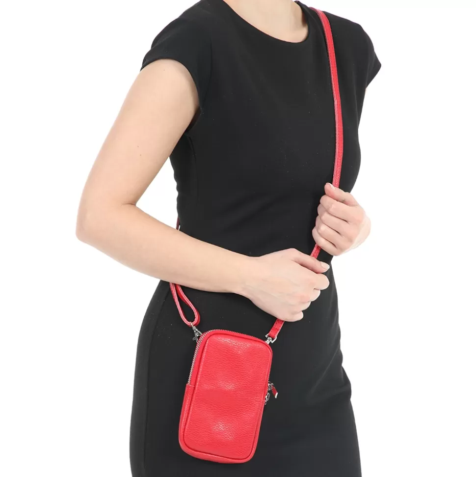 Funda Folli Follie Mujer - Estuche Compacto en Cuero Rojo Vino, Colección Mini Descubrimientos - Diseño Premium para Smartphones