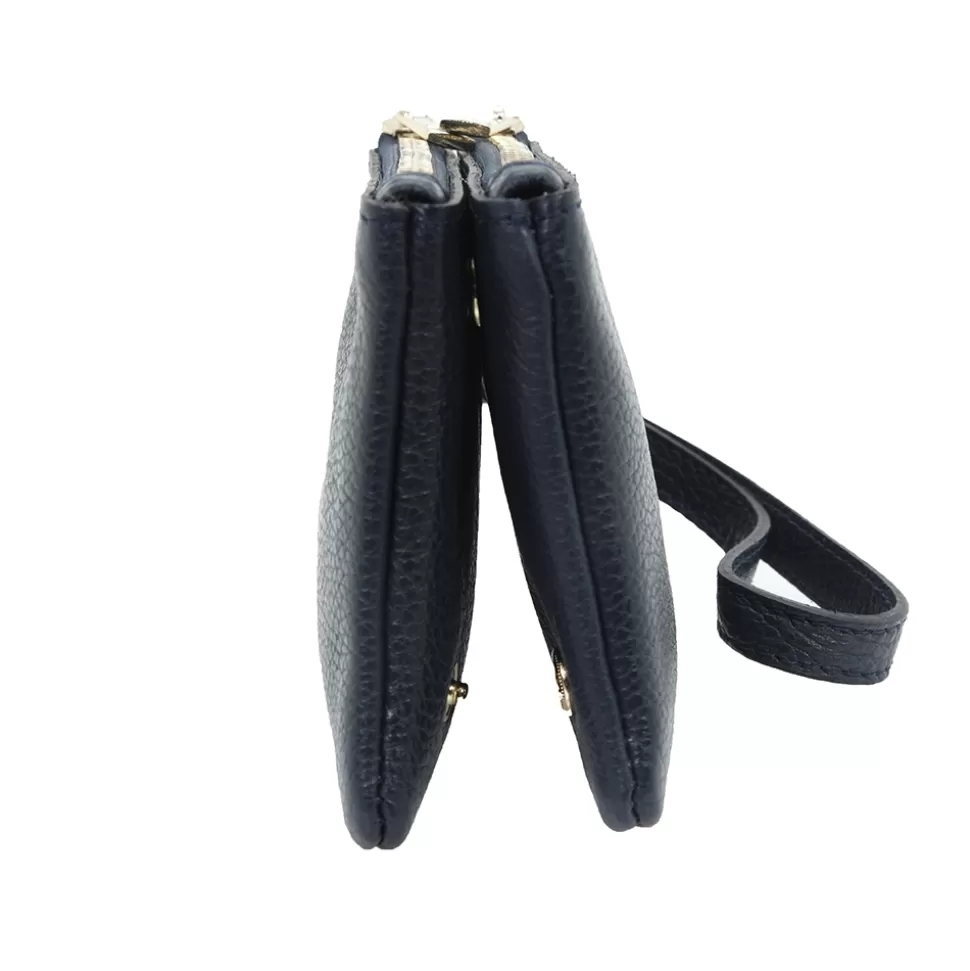 Bolsita Bandolera Folli Follie para Mujer - Diseño Compacto en Cuero Azul Marino con Correa Ajustable, Ideal para Salidas Diarias y Eventos Casuales