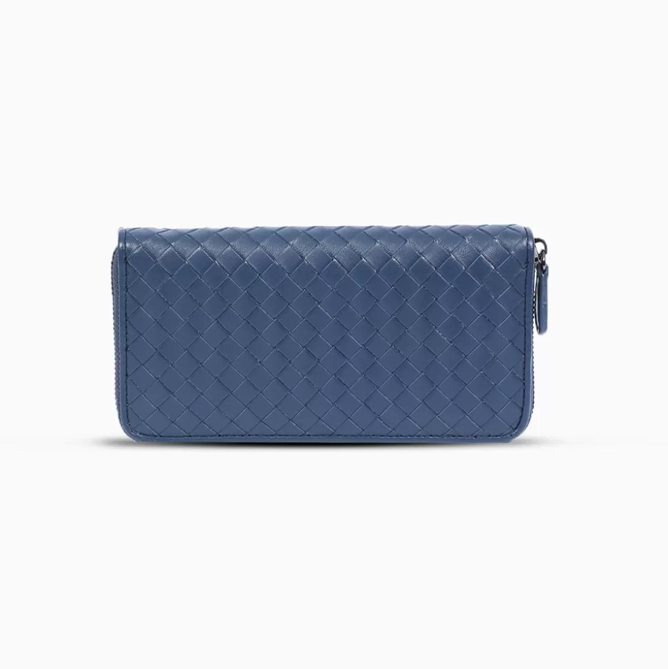 Cartera Compacta Folli Follie Mujer - Mini Aventuras en Cuero Azul Tejido, Diseño Artesanal y Práctico