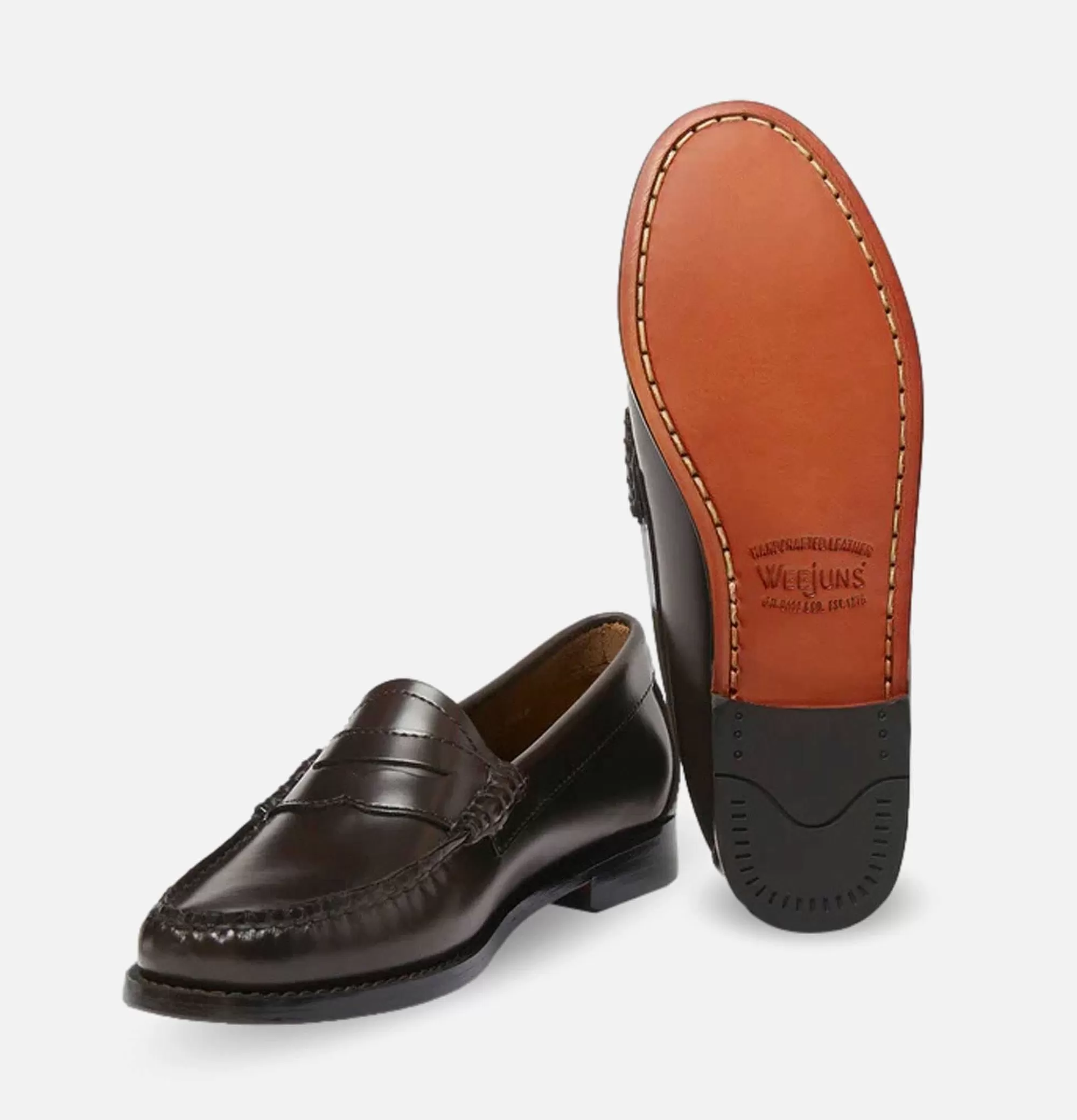 Mocasines Weejun Chocolate para Mujer - G.H. Bass Calzado Clásico con Detalles en Cuero