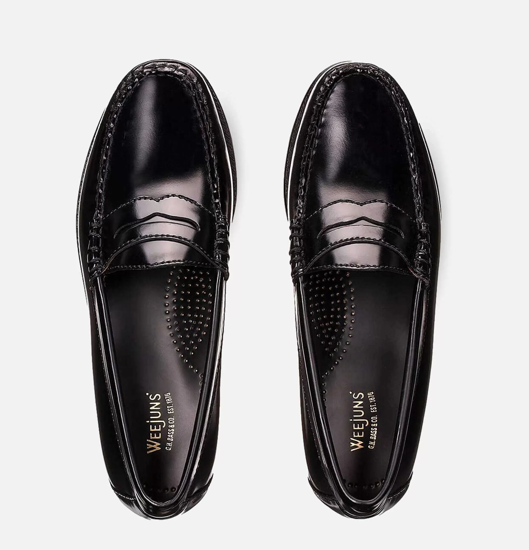 Mocasines G.H. BASS Weejun para Mujer - Zapatos Clásicos en Negro con Detalles de Cuero Auténtico, Estilo Casual para el Día a Día