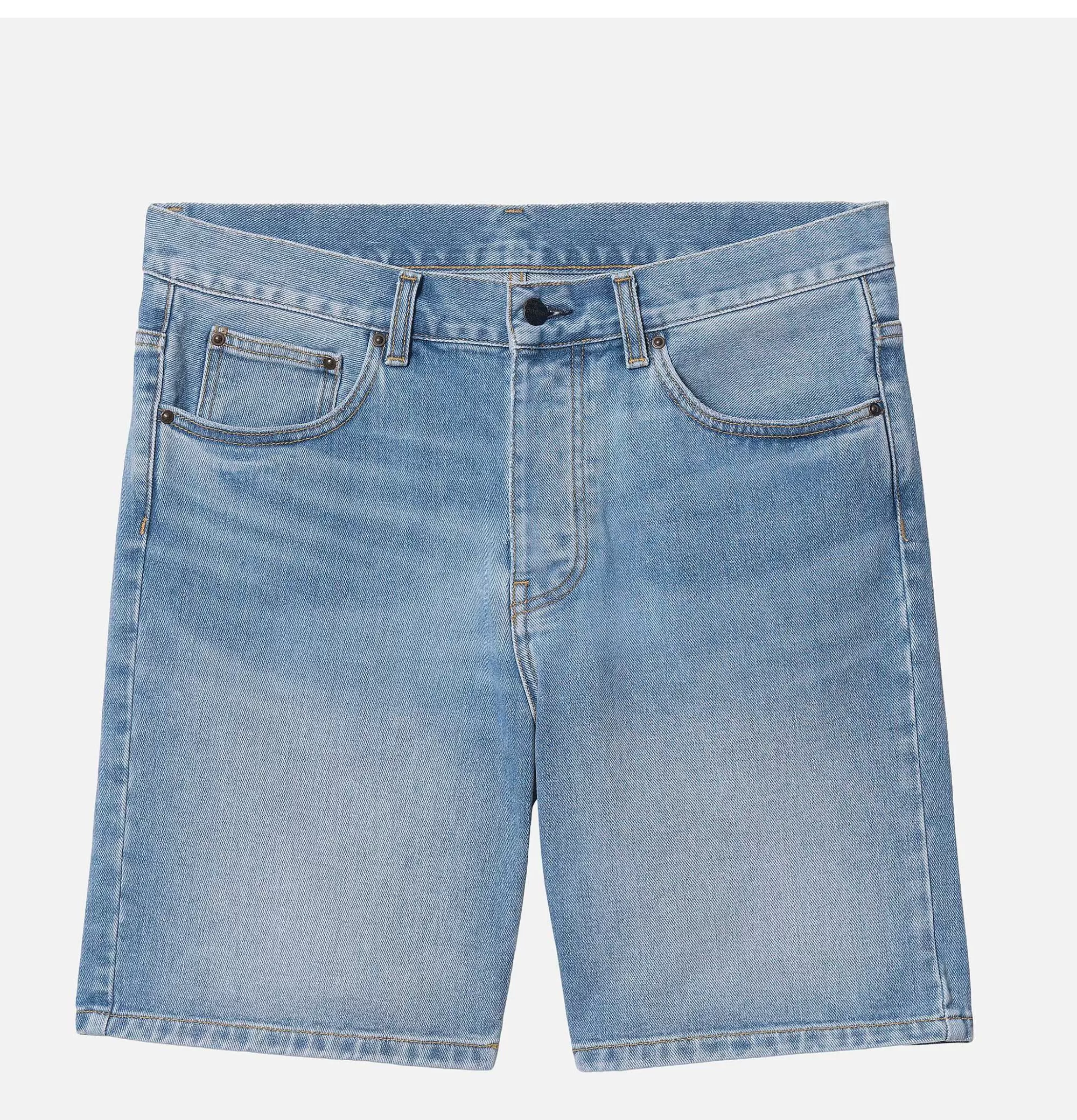CARHARTT WIP Shorts Newel Azul Claro - Estilo Urbano con Detalles Vintage

(：，，