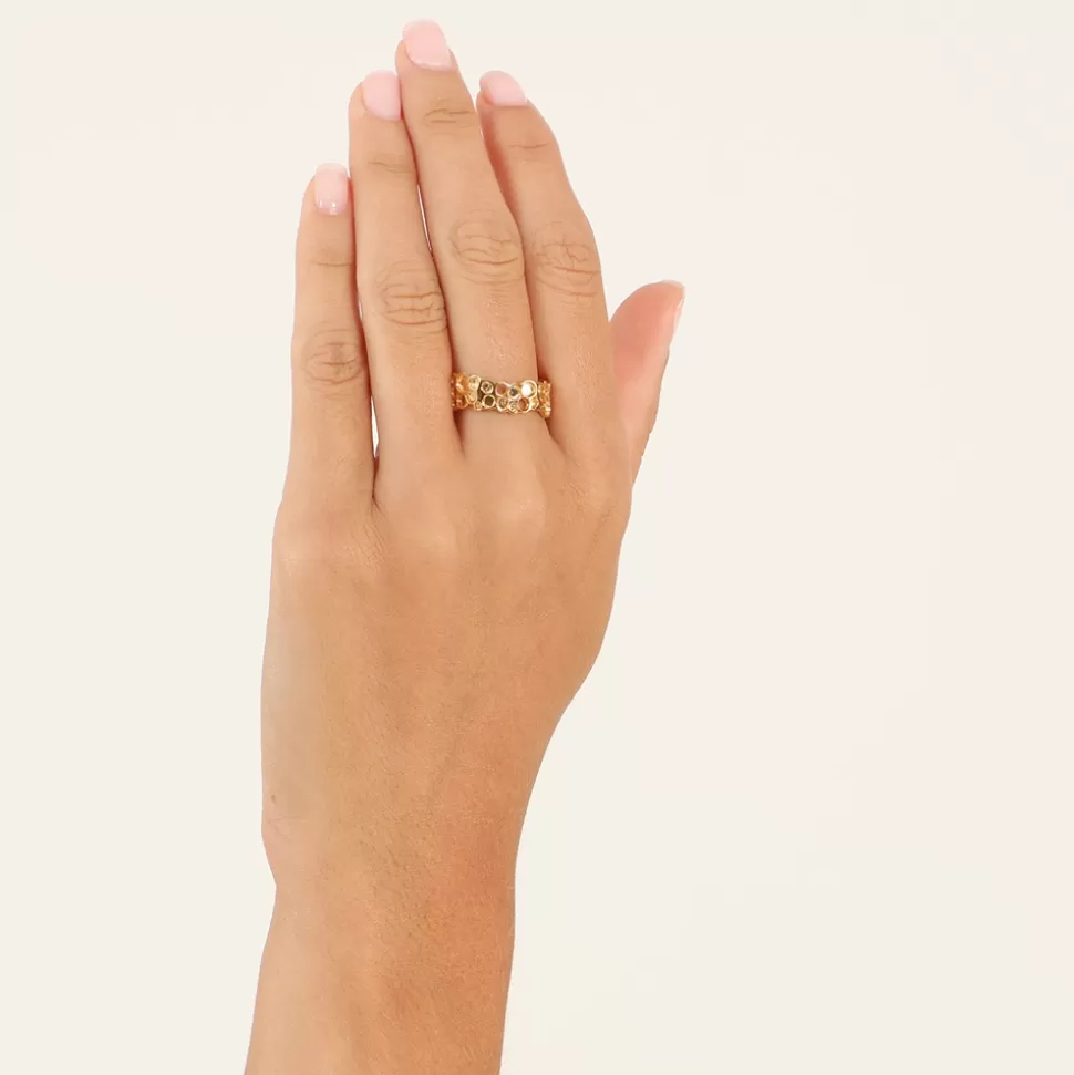 Anillo Dorado Dulce Miel para Mujer - Joyería Elegante Folli Follie