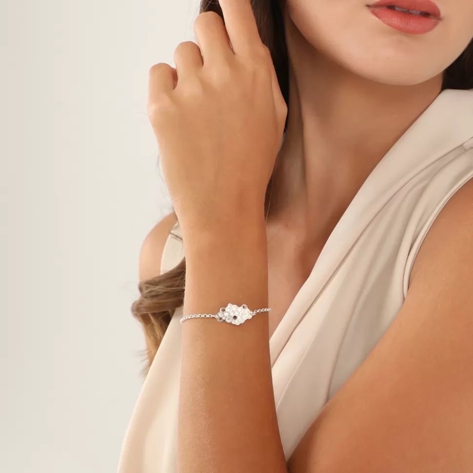 Pulsera Folli Follie para Mujer - Diseño Original en Plata con Detalles de Panal Melifluo