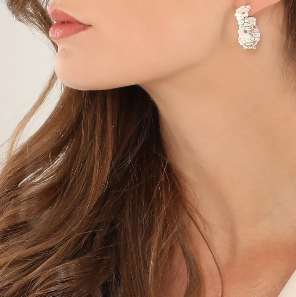 Pendientes Folli Follie Aros Ovalados Plata - Detalle Dulce 