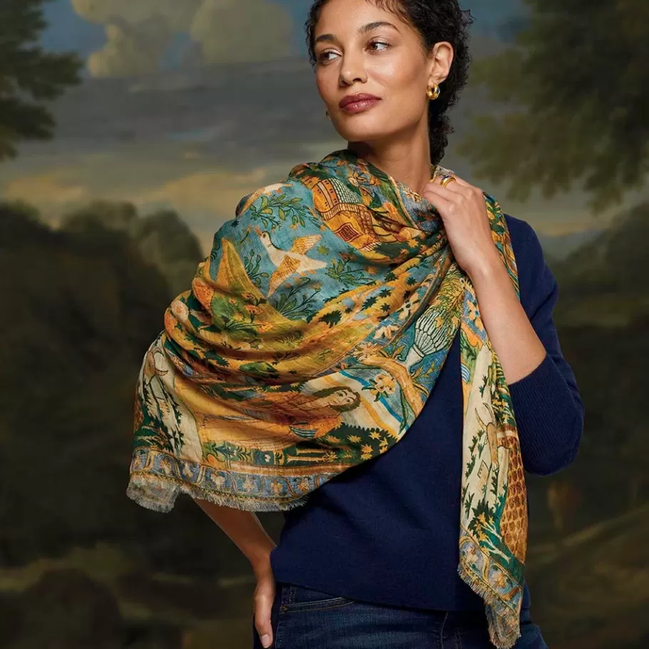 The Met Store Scarves & Wraps*Persian Pictorial Textile Oversize Oblong Scarf
