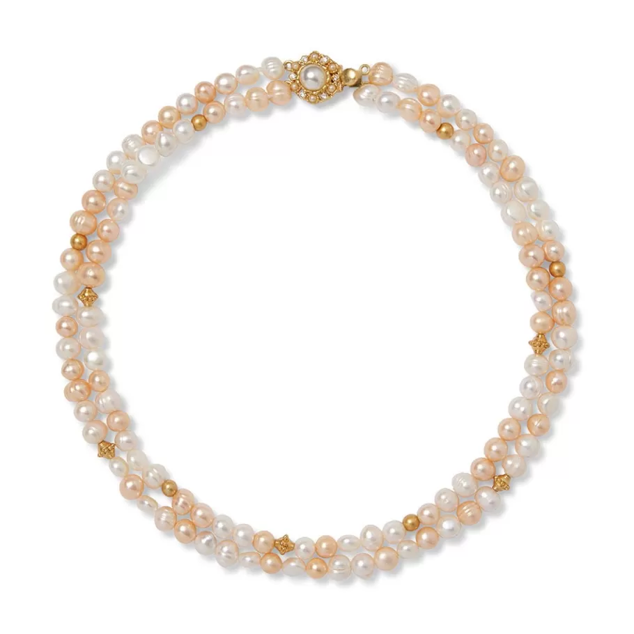 The Met Store Jewelry Sets*Philippine Pearl Double-Strand Necklace and Linear Drop Earrings Set