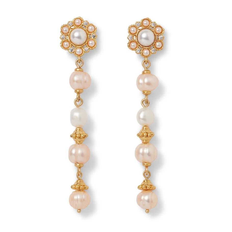 The Met Store Jewelry Sets*Philippine Pearl Double-Strand Necklace and Linear Drop Earrings Set
