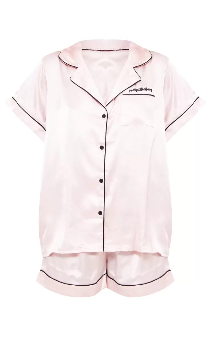 PrettyLittleThing   Contrast Satin Piping Short PJ Set< Bachelorette Party