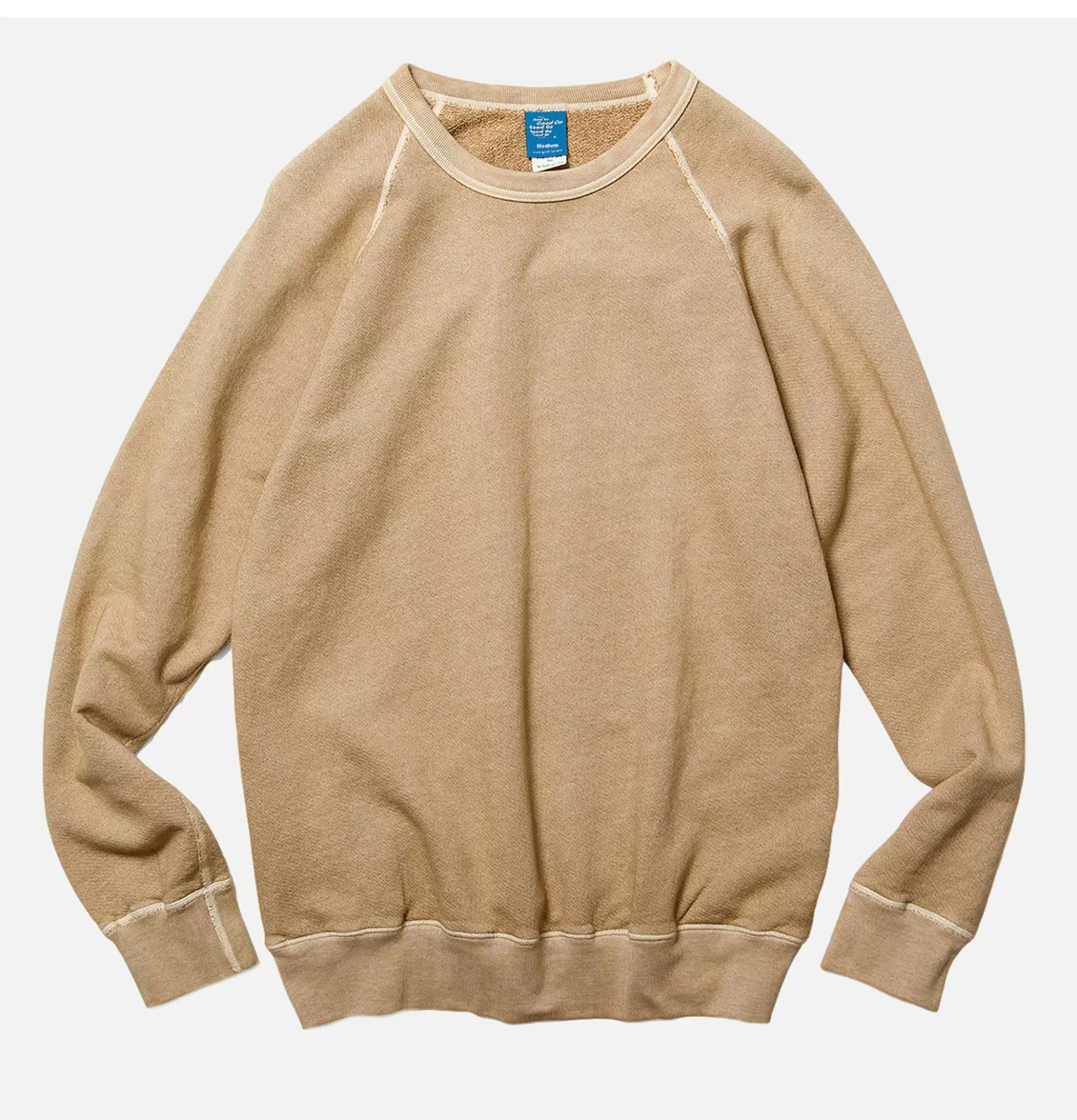 Sudadera Canguro GOOD ON · Confort Raglan en Latte · Estilo Casual con Forro Polar
