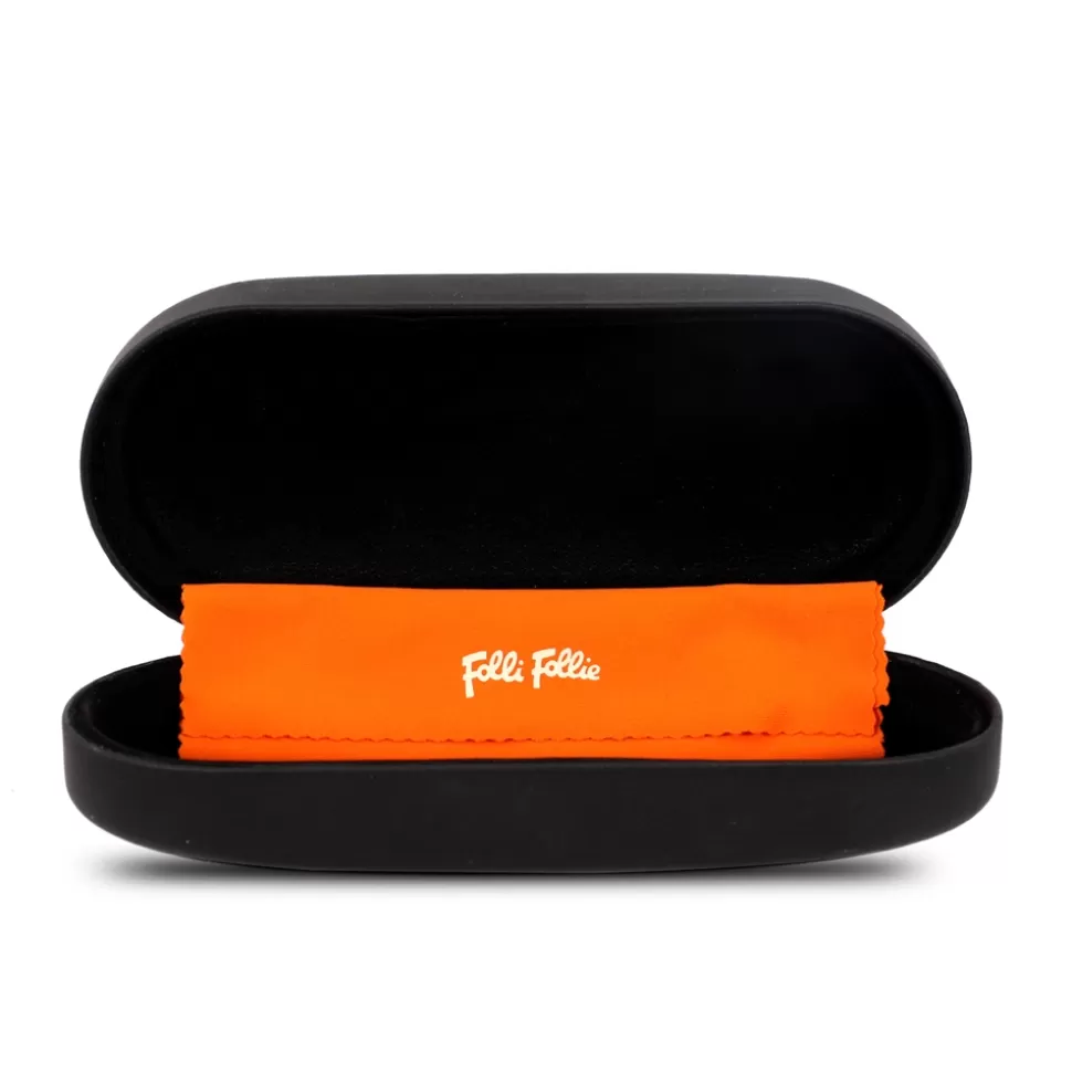 Gafas de Sol Femeninas Folli Follie - Diseño Rectangular en Azul Marino con Detalles Negros