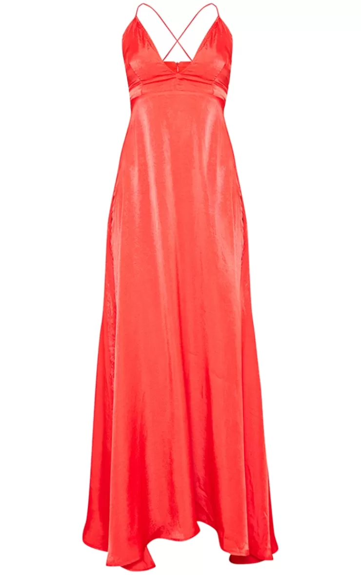 PrettyLittleThing  Extreme Split Strappy Back Maxi Dress< Honeymoon Outfits
