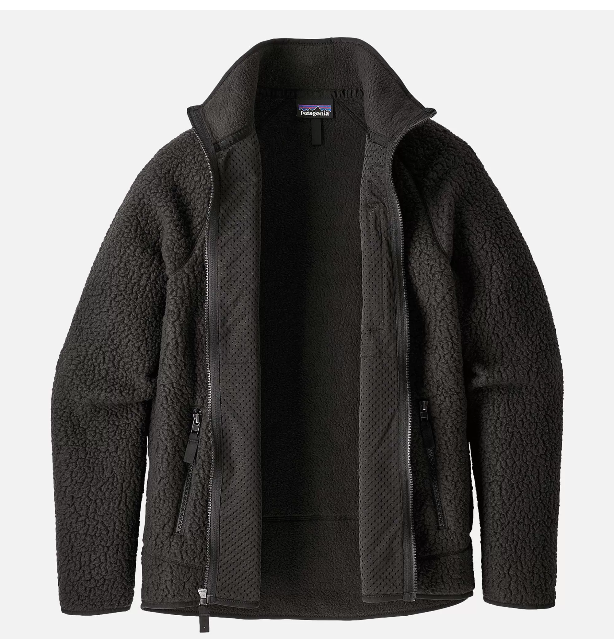 Chaqueta Térmica Retro PATAGONIA - Polar Acanalado Clásico en Negro para Hombre