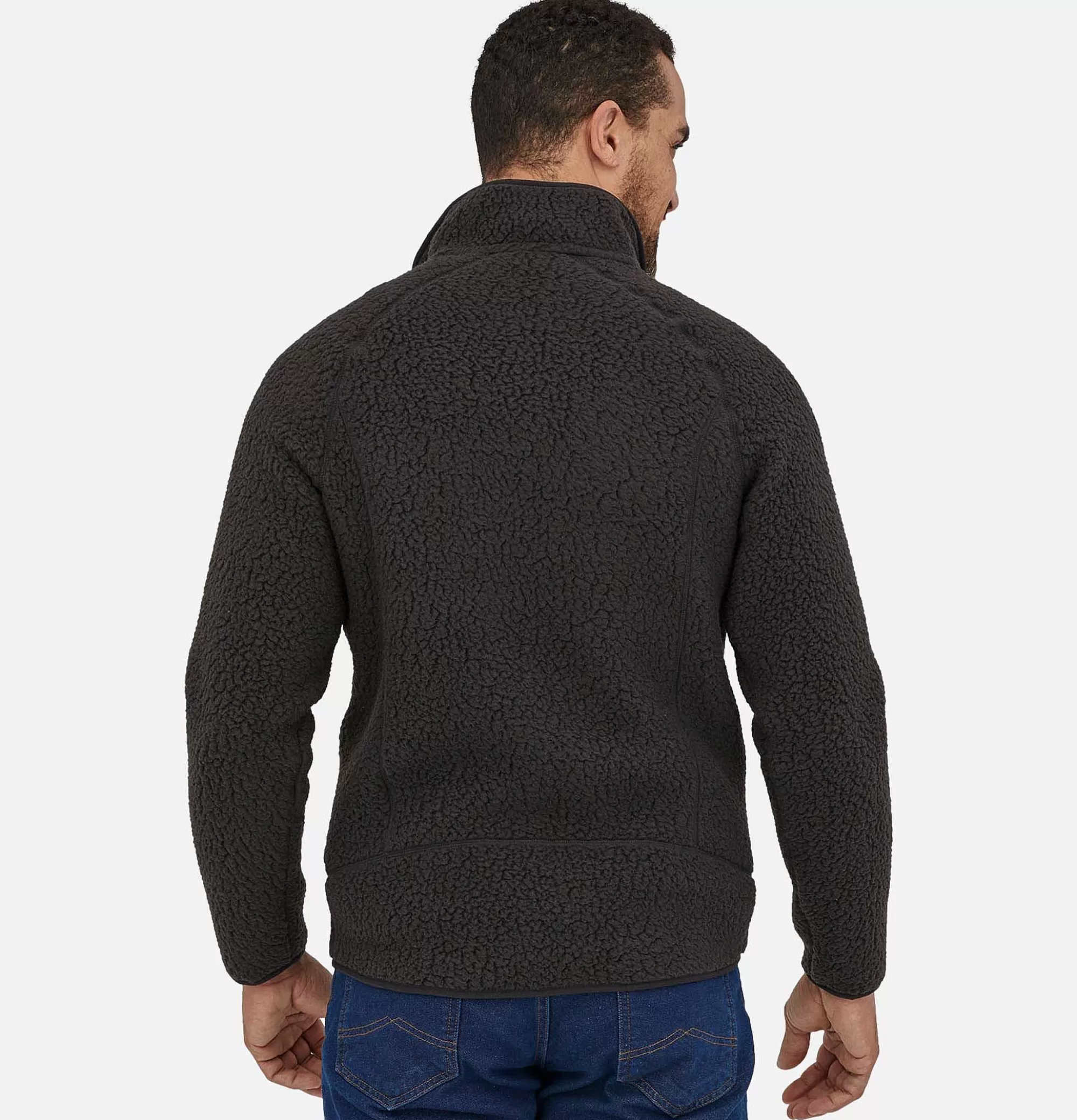 Chaqueta Térmica Retro PATAGONIA - Polar Acanalado Clásico en Negro para Hombre