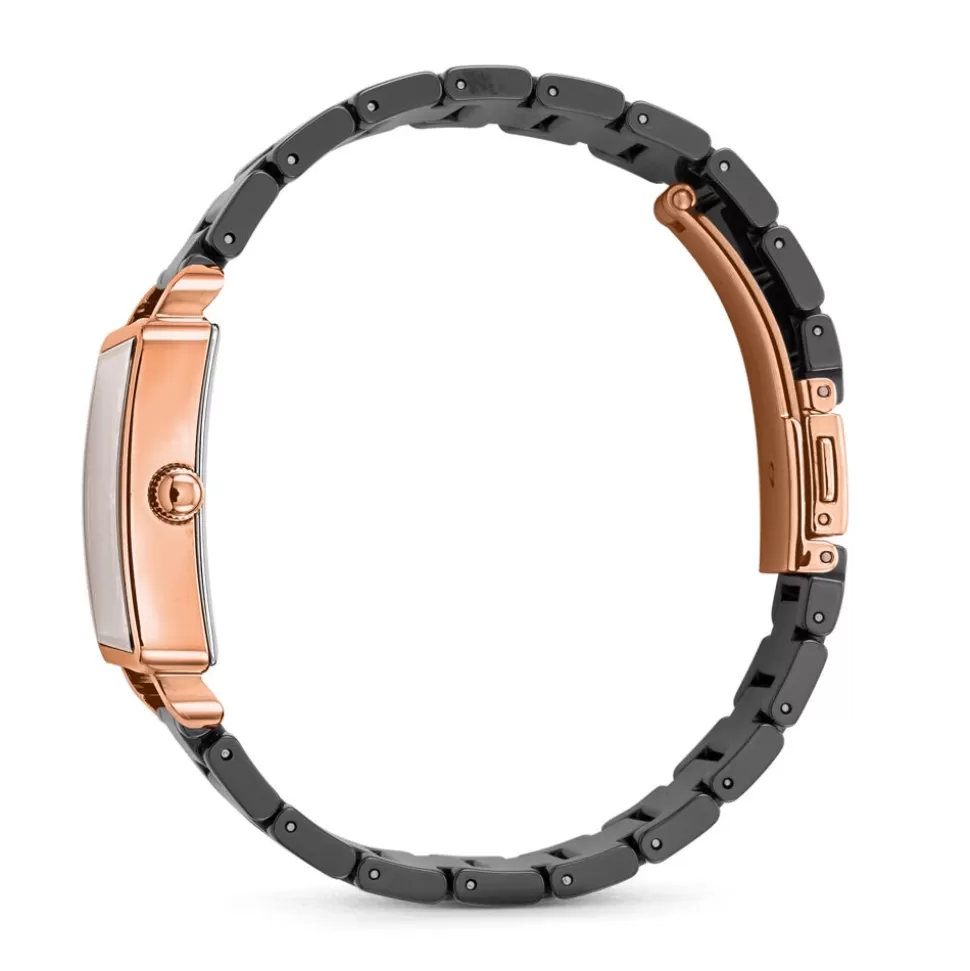 Reloj de pulsera retro para mujer - Caja pequeña en cerámica brillante Folli Follie | Diseño vintage con elegancia atemporal