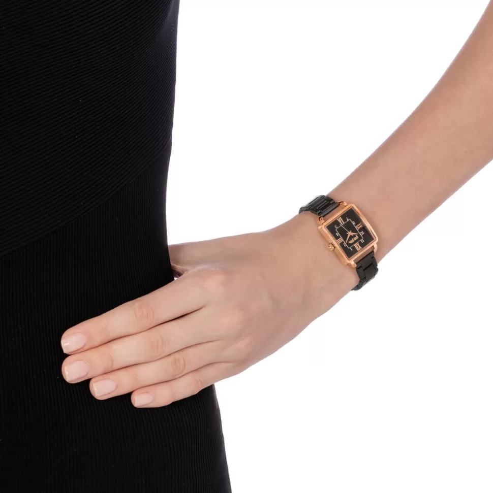 Reloj de pulsera retro para mujer - Caja pequeña en cerámica brillante Folli Follie | Diseño vintage con elegancia atemporal