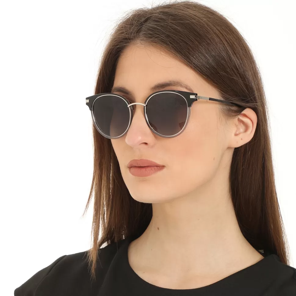 Gafas de Sol Folli Follie Mujer - Montura Redonda en Negro Clásico con Cristal Tono Hialino, Estilo Moderno y Elegancia Versátil