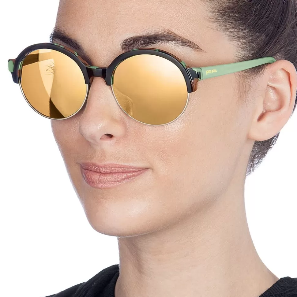 Gafas Folli Follie Mujer - Modelo Redondo Verde con Espejo UV  
Lentes retroespejados en tono esmeralda, diseño circular para looks urbanos