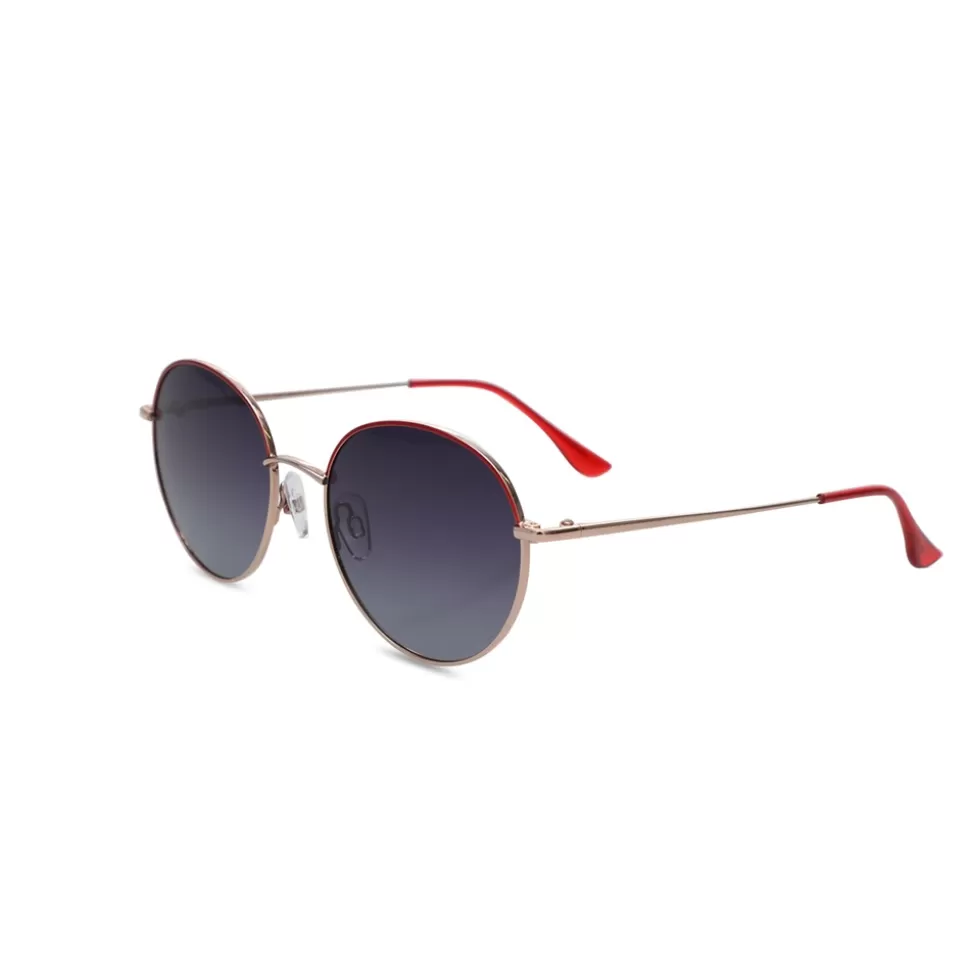 Gafas de Sol Folli Follie Redondas - Estilo Urbano con Marco Metálico en Rojo Intenso para Mujer