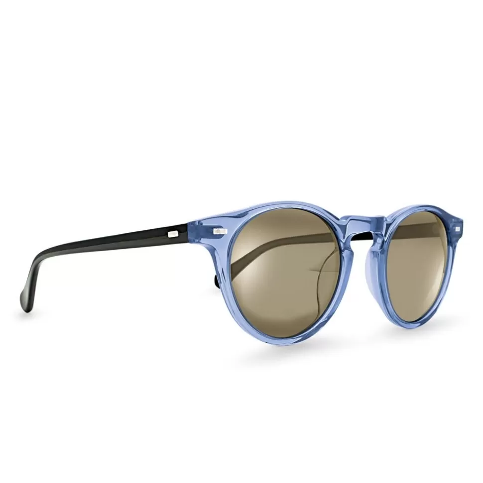 Gafas de Sol Folli Follie Mujer - Montura Redonda en Cristal Azul Claro, Estilo Clásico para Días Soleados