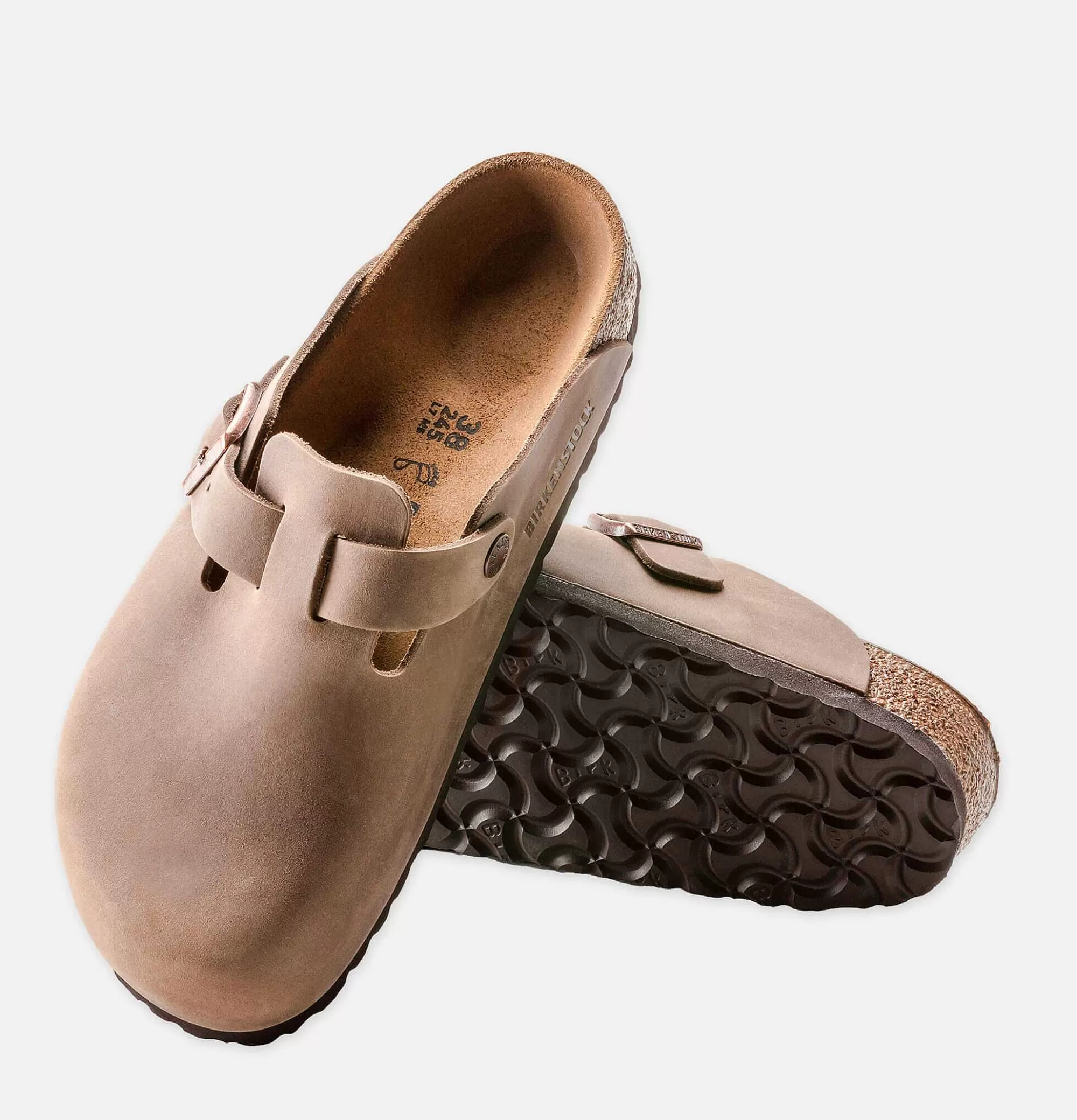 Birkenstock Sandalias Boston Ajustadas en Cuero Tabaco para Hombre - Diseño Clásico con Soporte Anatómico y Suela Duradera | Estilo Unisex y Confort Todo el Día