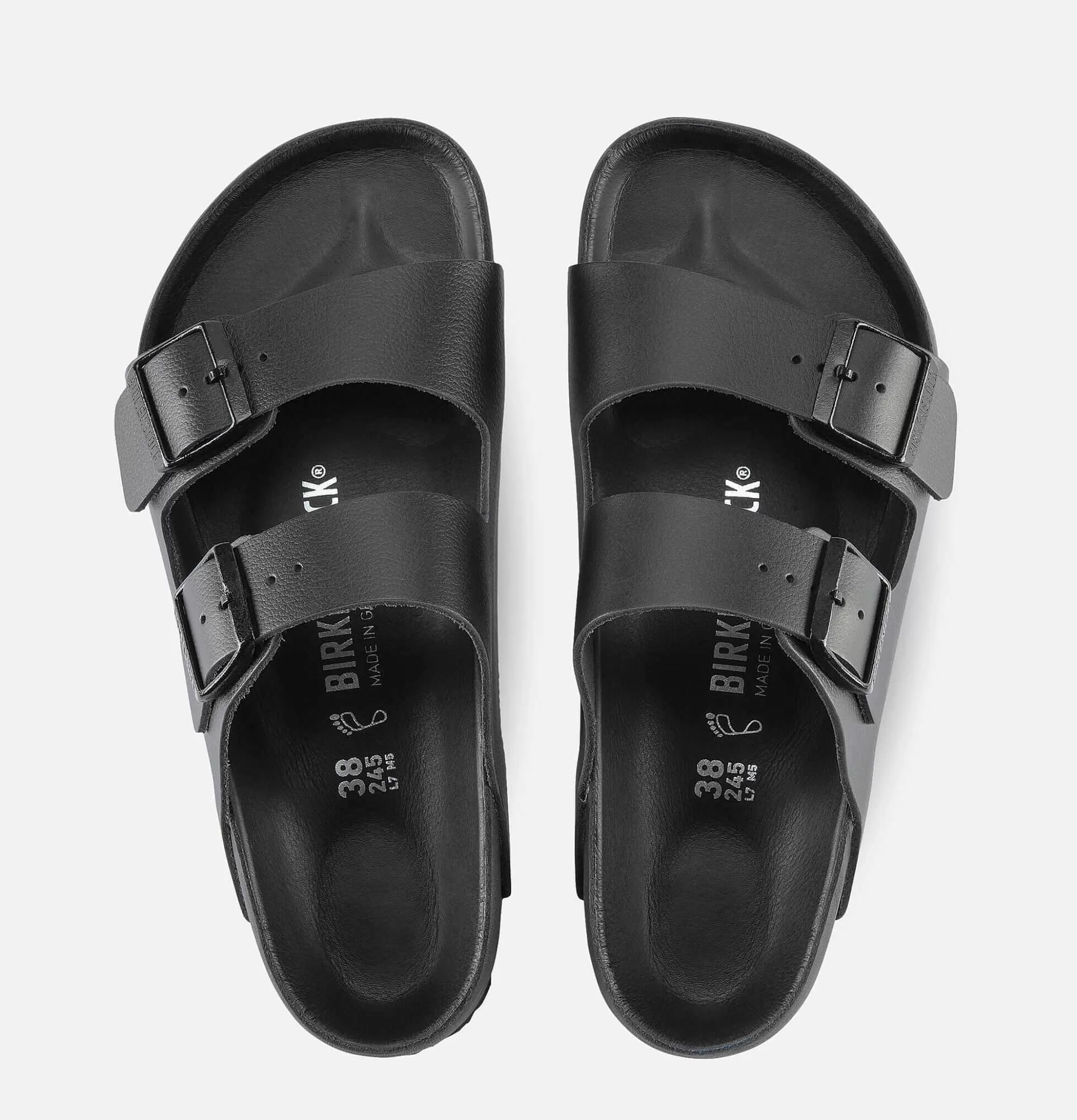 Sandalias Clásicas Arizona en Cuero Integral Negro - Calzado Cómodo Birkenstock para Hombre con Diseño Ergonómico