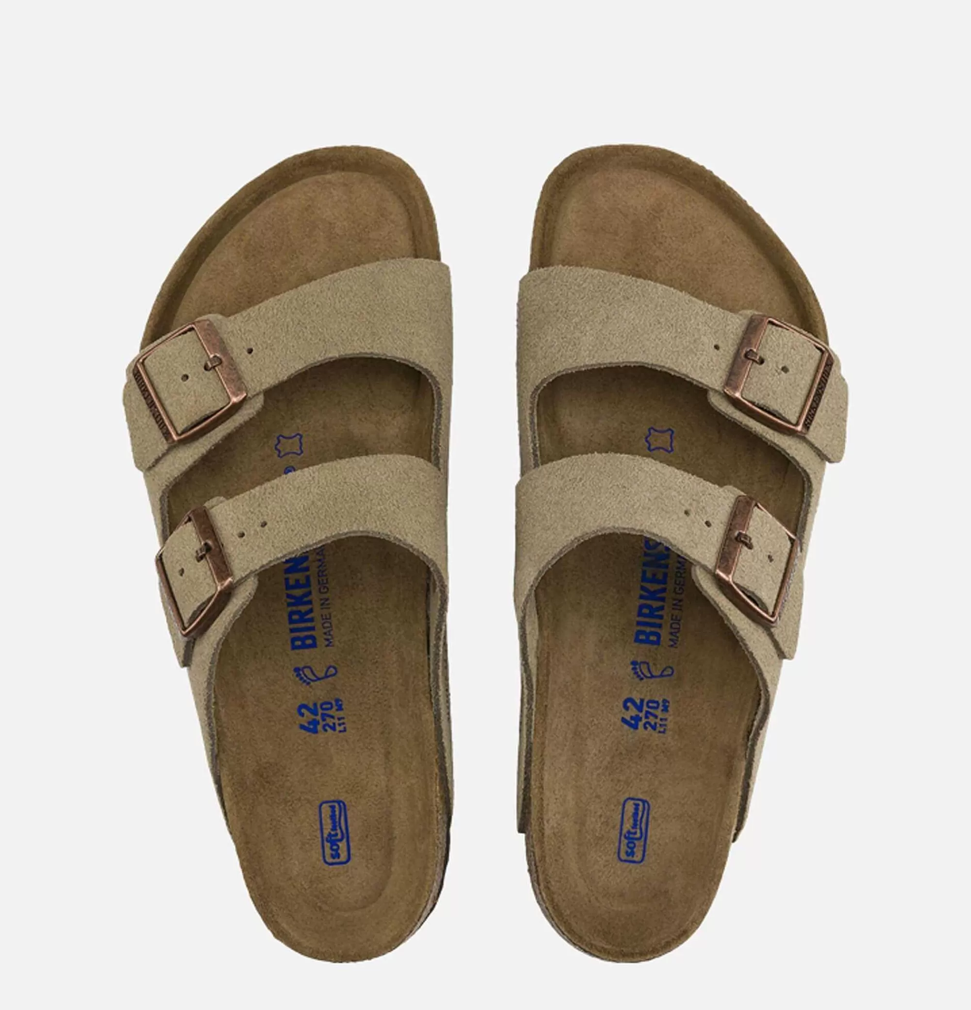 Sandalias Arizona Birkenstock para Hombre - Suela Softbed Acogedora en Tonio Taupe, Calzado Cómodo con Diseño Ergonómico